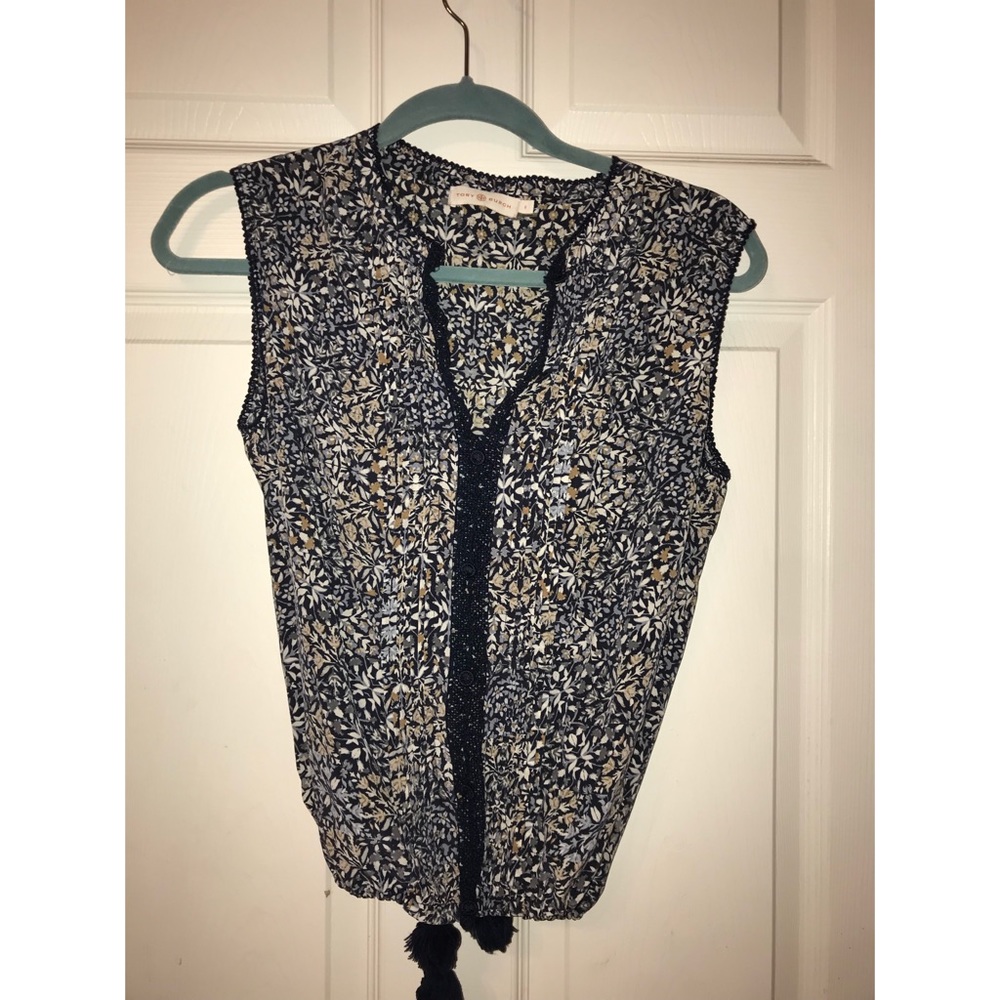Tory Burch patterned sleeveless blouse